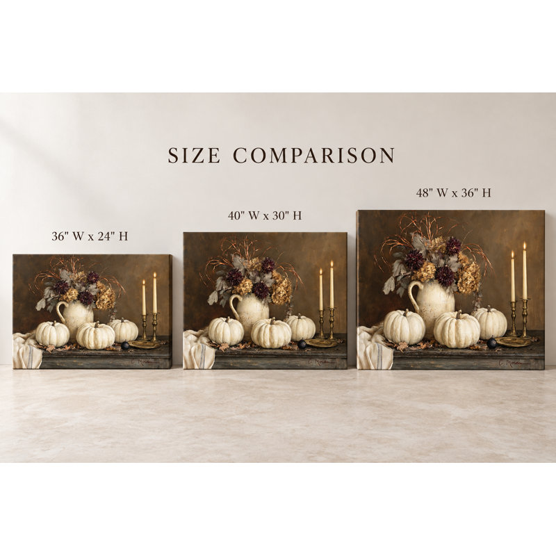 Art mural sur toile tendue citrouille, L 40 po x H 30 po x P 1,5 po