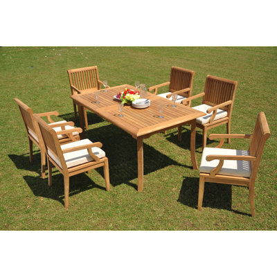Devante Outdoor 7 - Piece Teak Dining Set