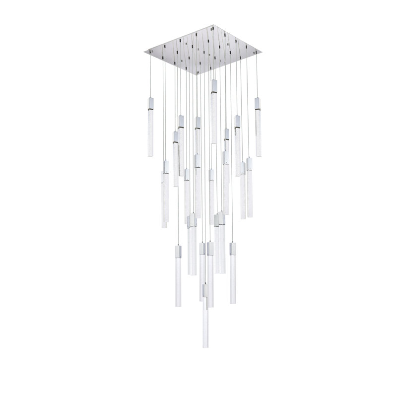 Luminaire suspendu à 25 lumières Aliha, Chrome