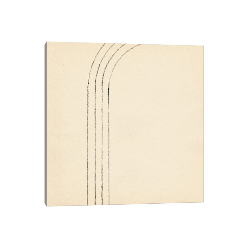 Minimalist Neutral Line Art II by Whales Way - Painting on Canvas, 93.98cm H x 93.98cm W x 3.81cm D, Wrapped Canvas