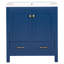 Meuble-lavabo 30 po avec lavabo simple encastré et armoire bleue 30 po