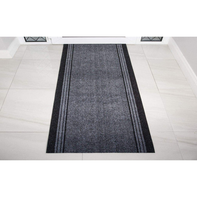 Pacjo Non-Slip Striped Doormat, Grey, Rectangle 67 x 121.92cm