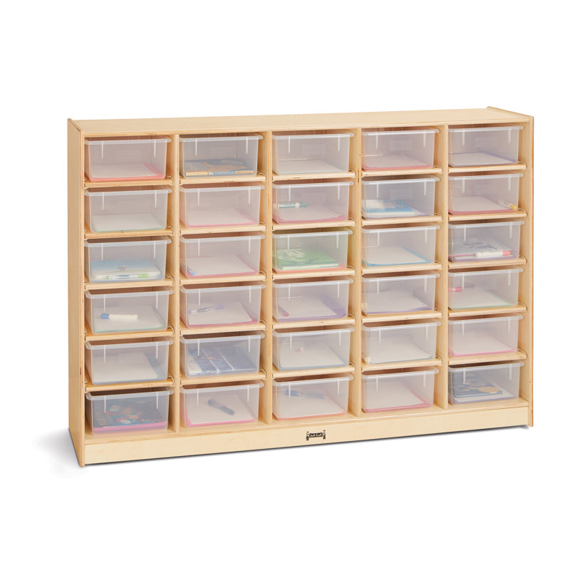 Jonti-Craft® 30 Tub Mobile Storage, Plywood, Clear
