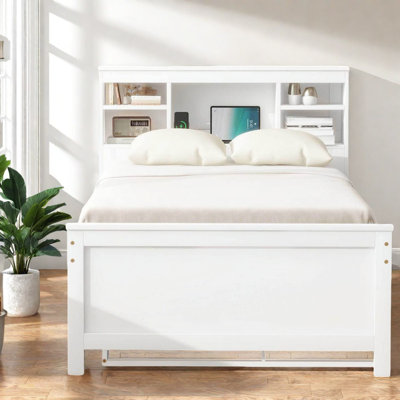 Lits simples modernes, bois et panneau de fibres à densité moyenne, rangement peu encombrant pour la maison
