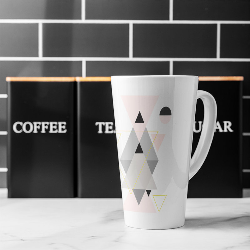 Geometric Triangles Latte Mug