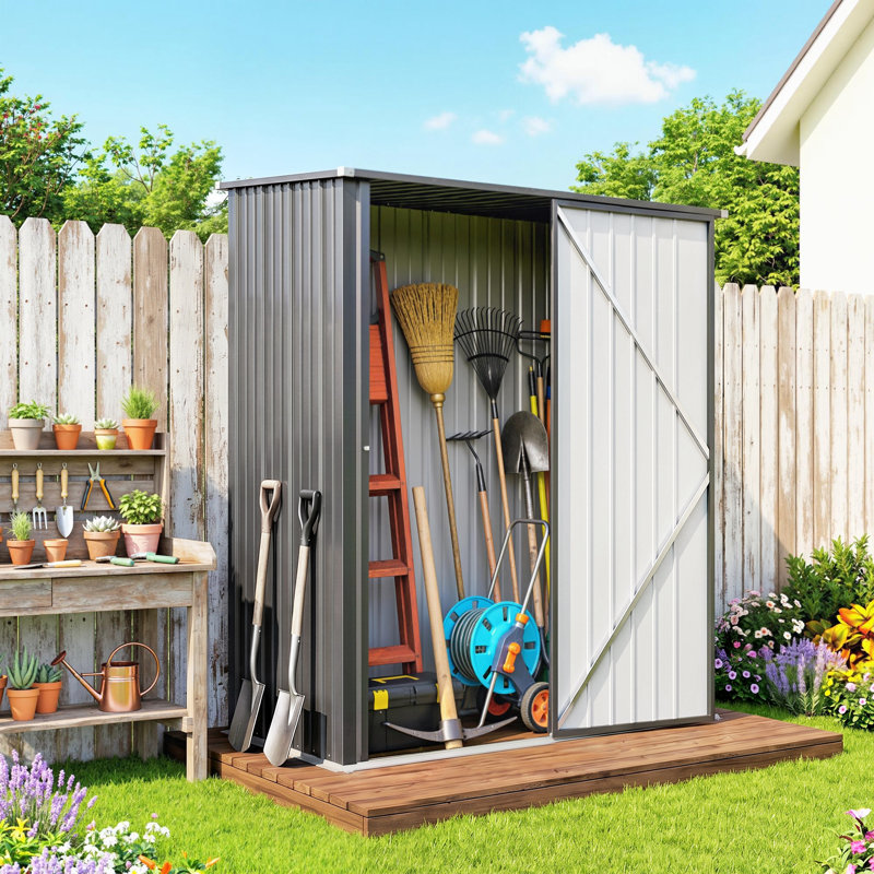 Anelia 152 cm x 91 cm steel tool shed