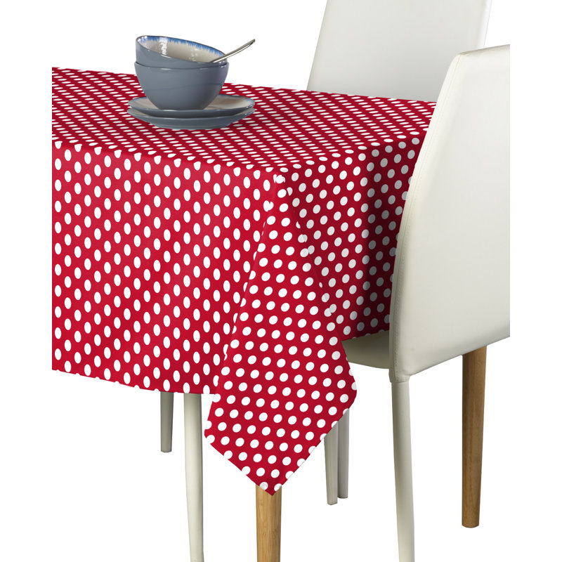 Aledo Dot Tablecloth, 84" x 60", Red