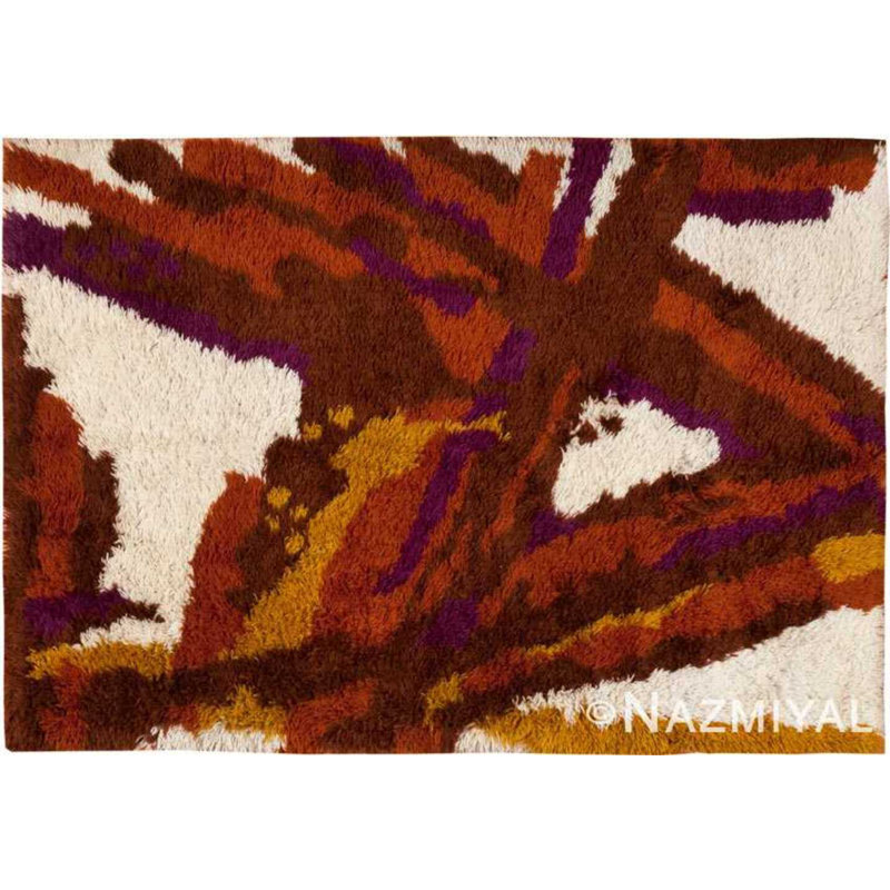 Scandinavian One-of-a-Kind Rectangle 4'6" x 6'5" Hand Knotted Area Rug