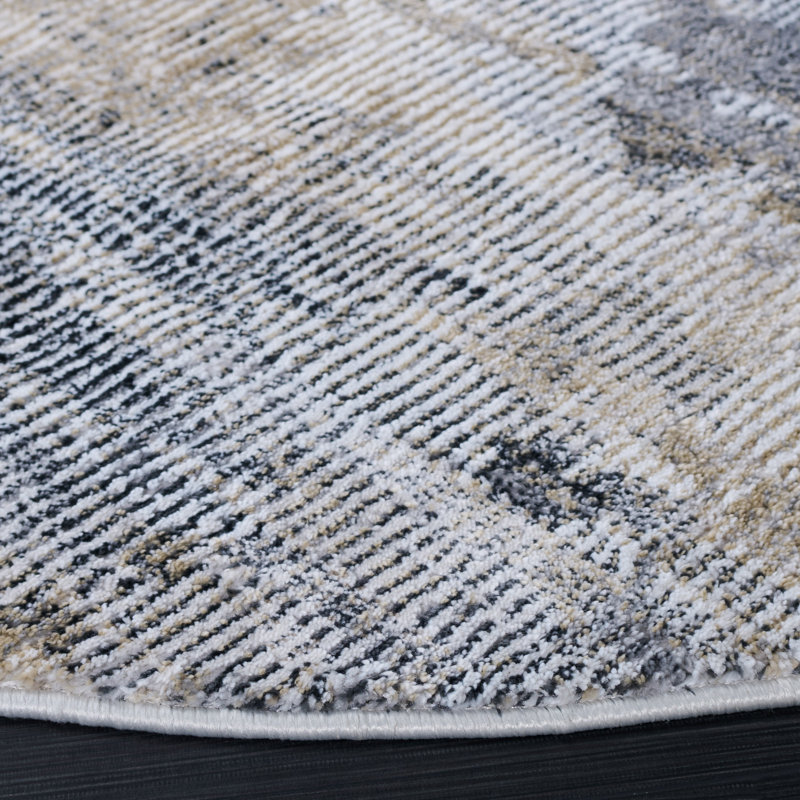 Tapis abstrait Slate Performance, Rond 6 pi 7 po