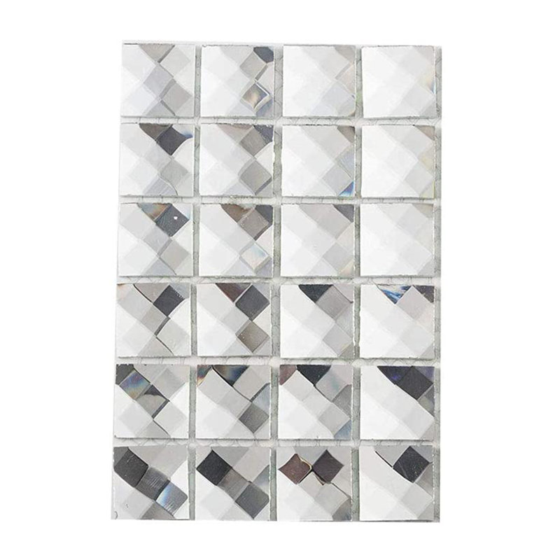 Carrelage mosaïque carré en verre Diflart, Échantillon 13 facettes argent