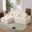 98.4" Upholstered Modular Sofa Corduroy Compression Sofa & Chaise with Cupholders and Side Pockets - No Assembly Required-1745361941