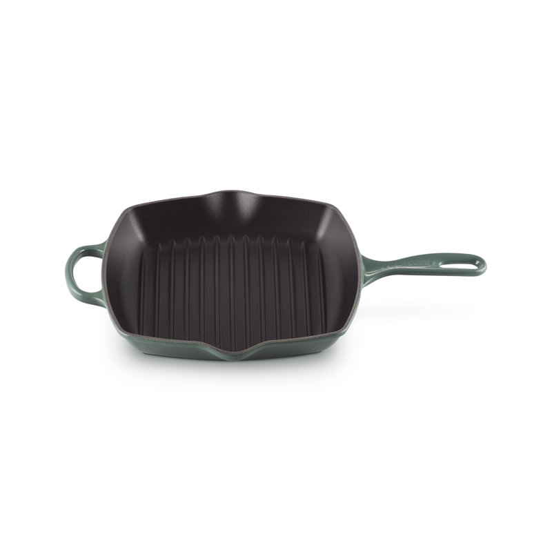 Le Creuset Signature Cast Iron Square Skillet Grill, 10.25", Artichaut