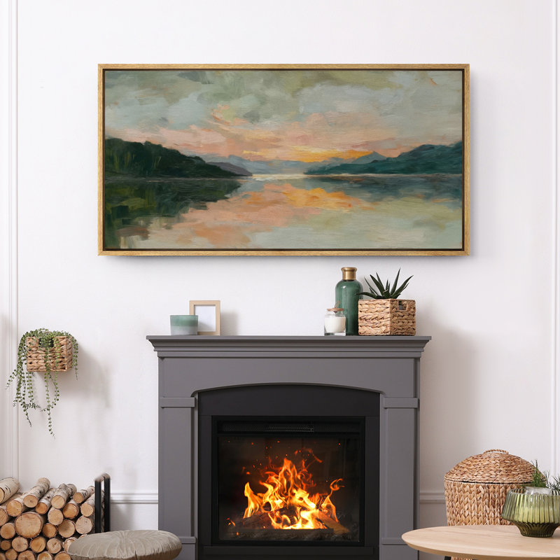 Grande impression sur toile encadrée, impression de paysage abstrait pour la décoration intérieure moderne, Naturel