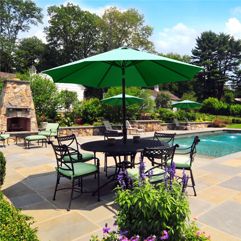 Color 270cm Market Parasol, Dark Green