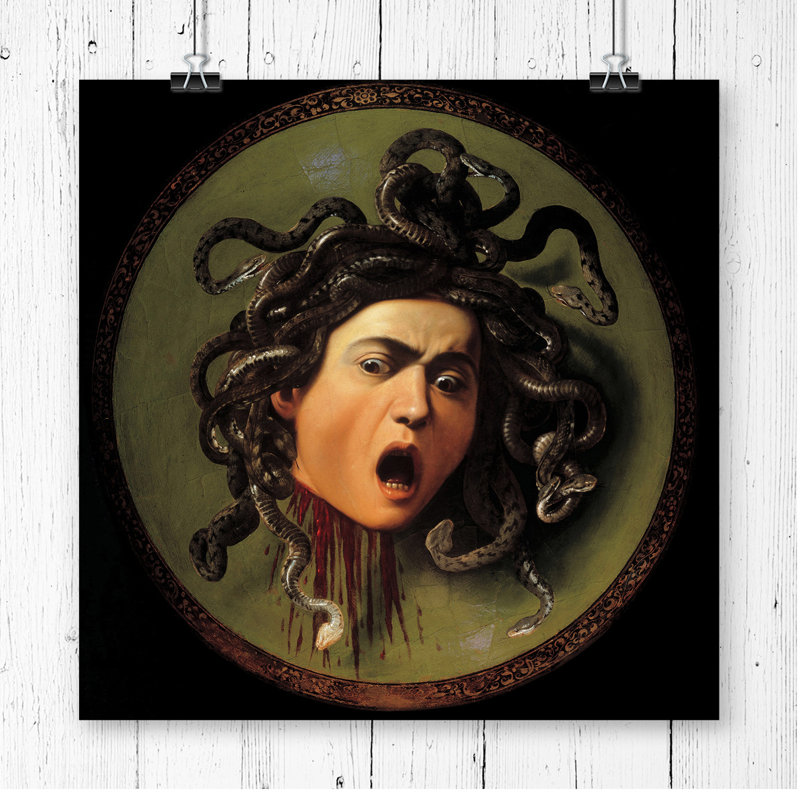Michelangelo Caravaggio the Head of Medusa - Frameless Print, 50.8 x 50.8cm