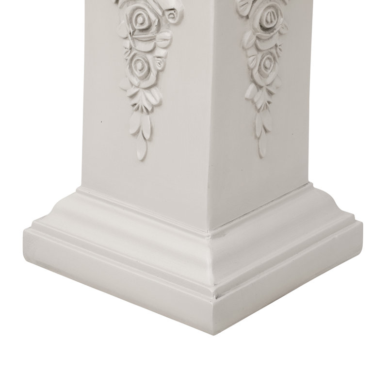 Support à plante à piédestal MGO d'inspiration florale Avelisse, Antique White