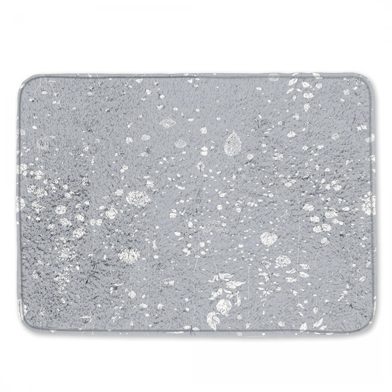 Tapis de bain floral, L 24 po x L 17 po