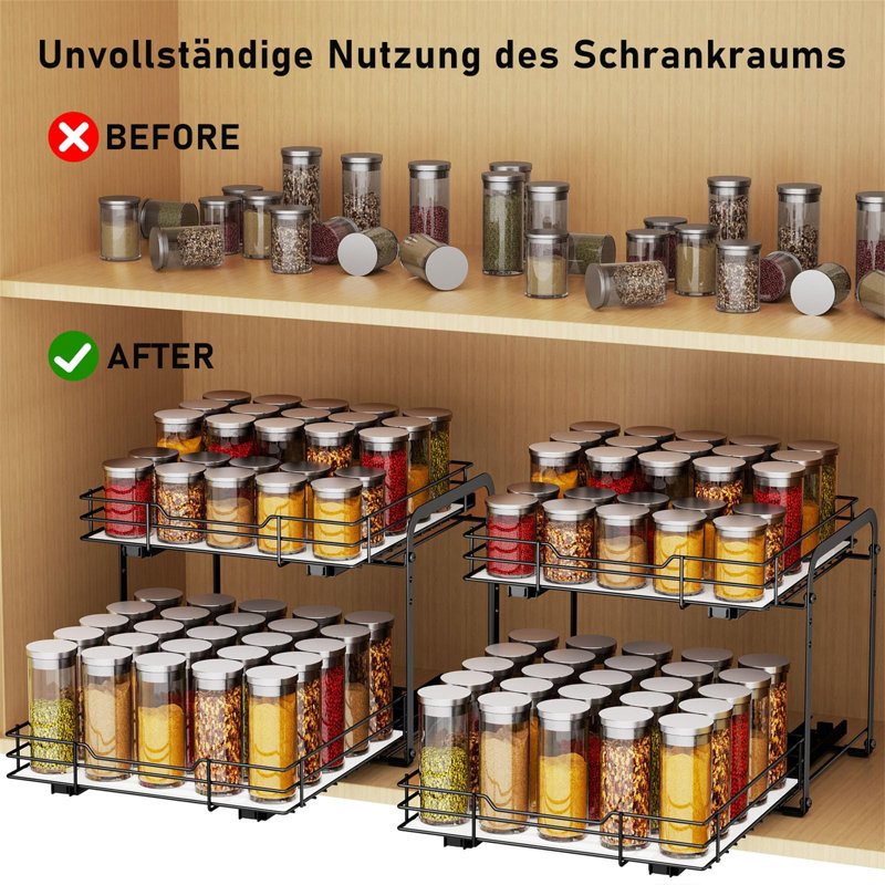 Spice Rack, 23.7cm H x 27cm W x 28.4cm D, Grey