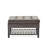 SQUARE OTTOMAN WITH STORAGE AND BOTTOM RACK