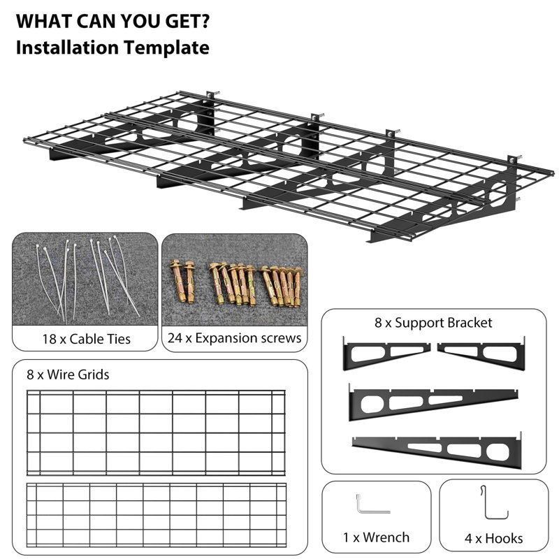 Metal Storage Rack, 180cm W x 60cm D