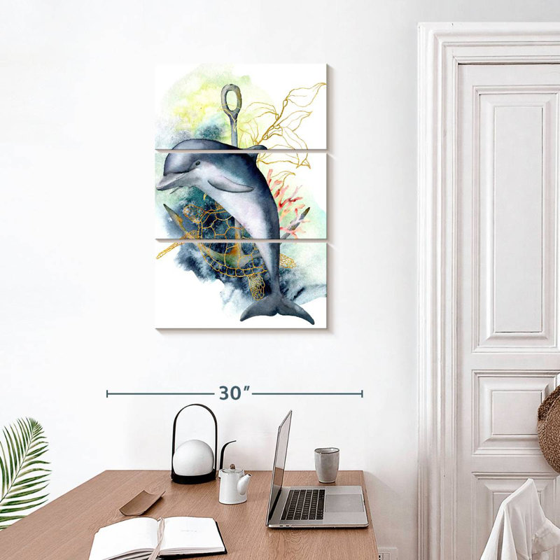 Dolphin Underwater, 32" H x 20" W