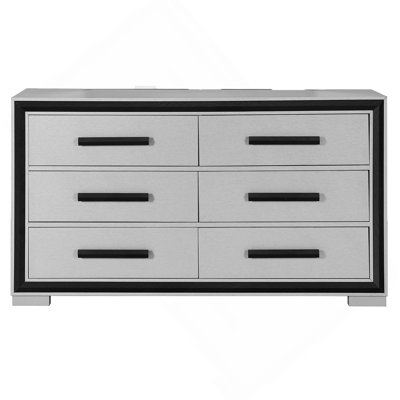 Commode avec poignées de tiroir noires élégantes