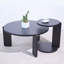 Ensemble de 2 tables basses gigognes rondes en bois de 32,68 pouces et 83 cm de diamètre avec 2 tables de bout, plateau en placage de chêne noir résistant à l'eau et ensemble de tables d'appoint en polyuréthane résistant à l'usure pour le salon, la salle d'étude
