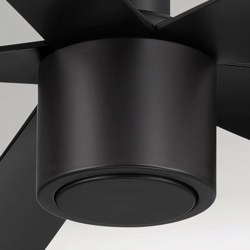RAVIAN 5-Blade Ceiling Fan With Remote - (No Light), 52", Matte Black