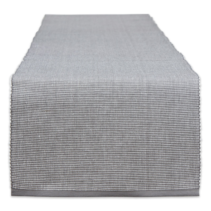 100% Cotton Table Runner, Gray, 108" x 13"
