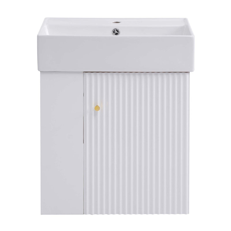 Meuble-lavabo flottant moderne avec lavabo en céramique