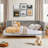 Full Size Wood Daybed/Sofa Bed, with Wood Slats, Gray-1786912163-1786912167