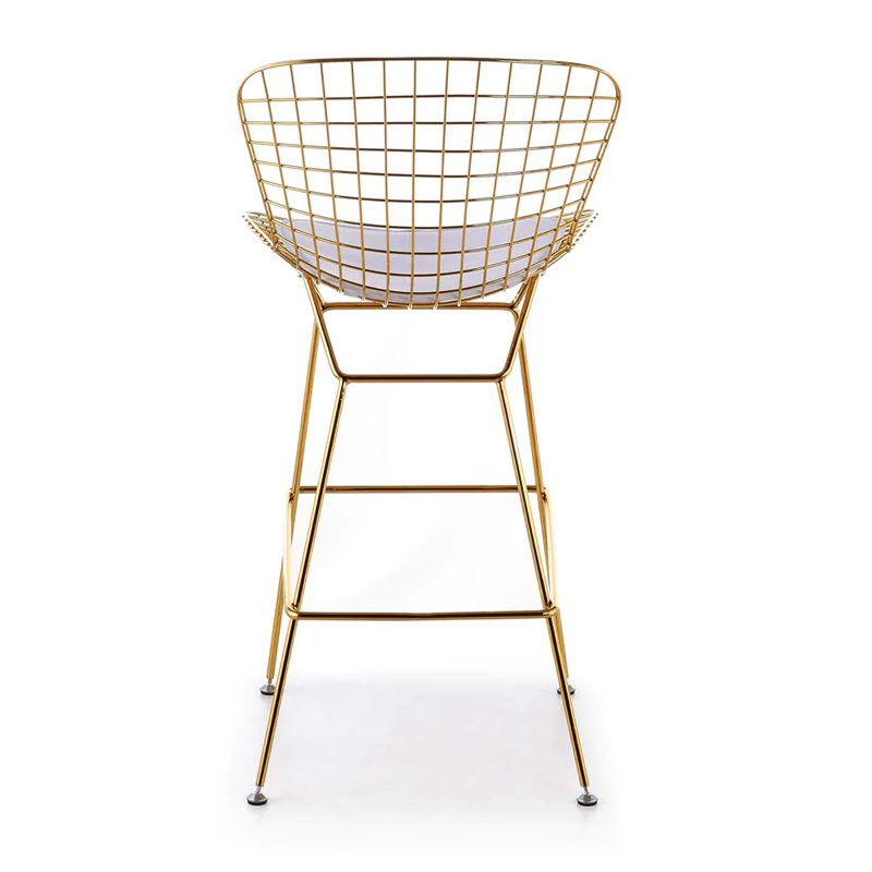Counter Stool (26"), White Seat/Gold Frame