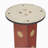 33.5" Sintered Stone Table with Wooden Leg & Gold Base, Modern Square Dining Table