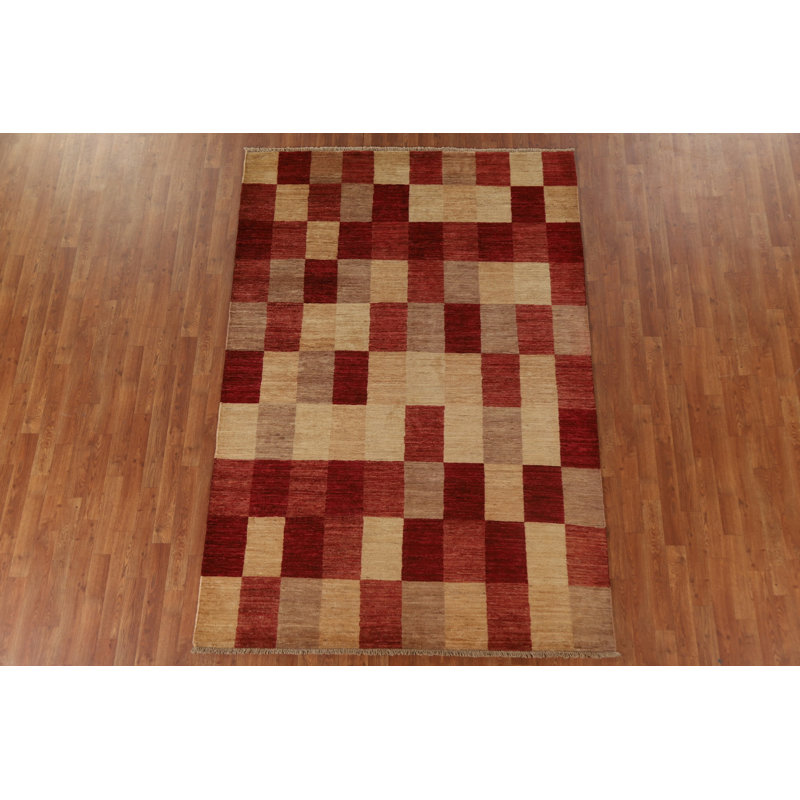 Checkered Gabbeh  Area Rug 6x8