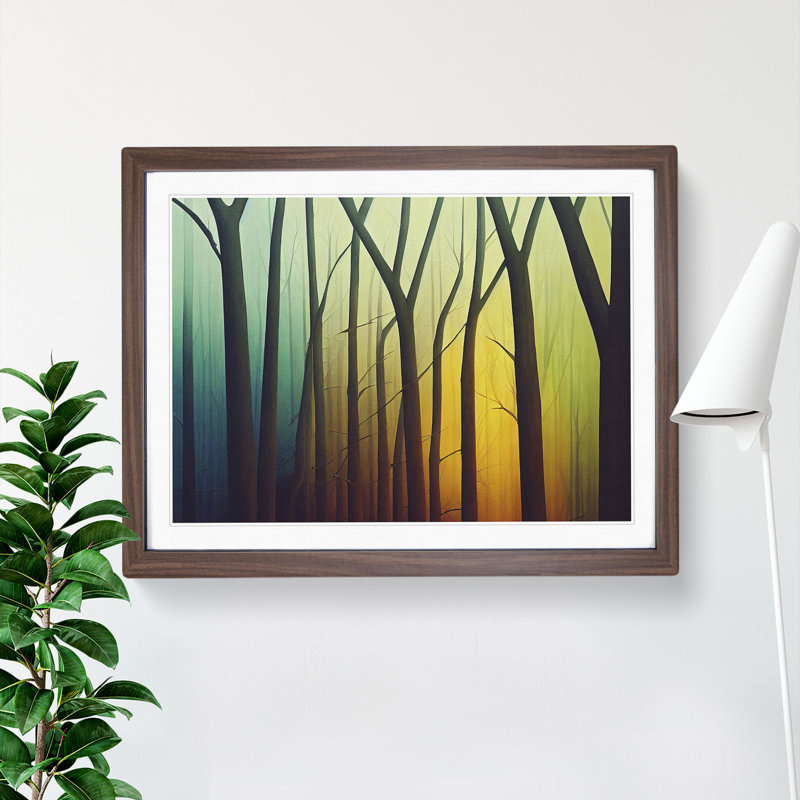 Soothing Forest - Framed Print, 25cm H x 34cm W x 2cm D, Walnut