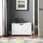 Banc blanc pour hall d'entrée, assemblage facile, grand intérieur, poignée en forme de U, support de rangement spacieux de 300 lb, attrait rétro, 2 charnières, option multi-usage rapide-1661114739