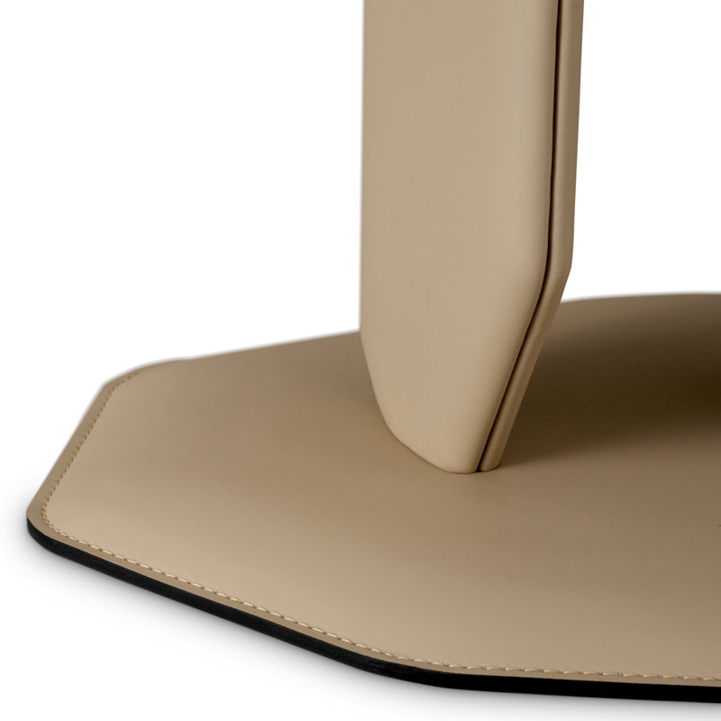 Side Table Maurizio Faux Leather, Light Brown