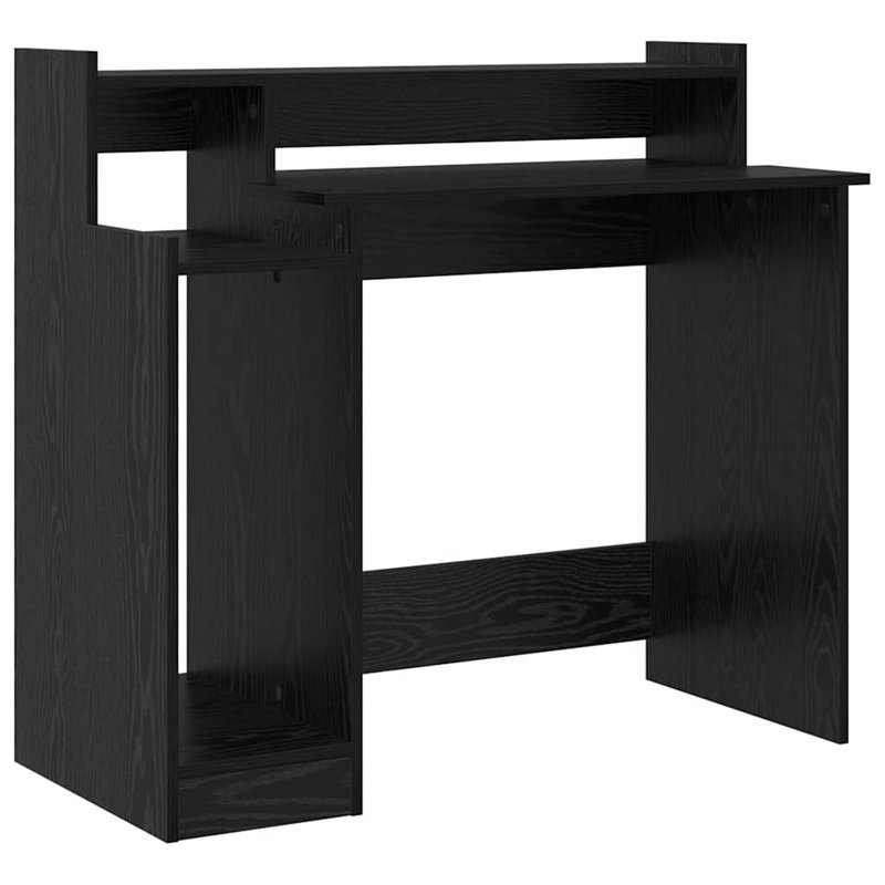Desk With Desk Lamps 97 X 45 X 90 Cm Engineered Wood, Black Oak