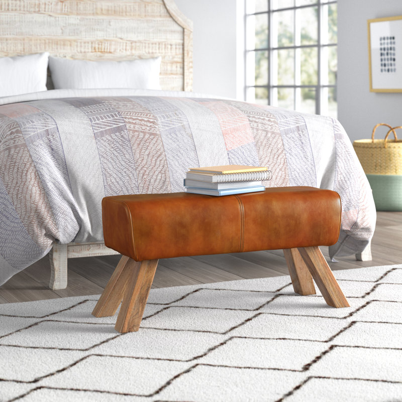 Osier Genuine Leather Upholstered Bench