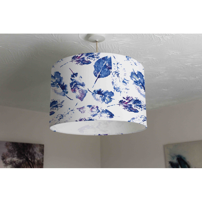 Autumn Leaves 25 cm H Drum Cotton Pendant Shade ( Uno )