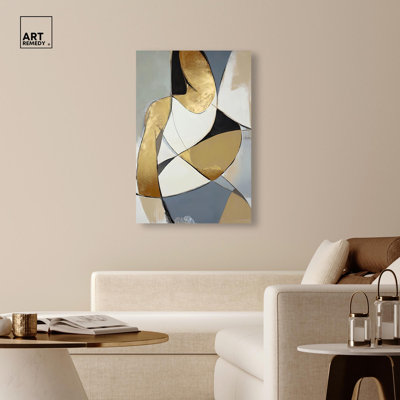 Gold Leaf Contours Canvas by Art Remedy