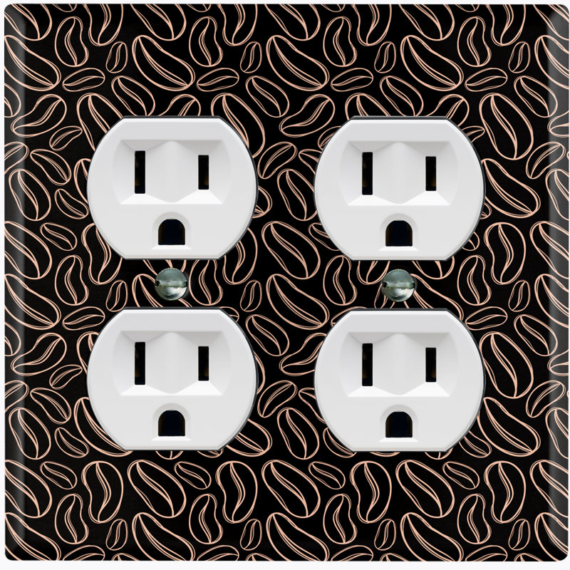 Patterned 2 - Gang Duplex Outlet Standard Wall Plate