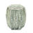 Alissa Mother of Pearl Shell Handmade Shell Mosaic Hexagon Side End Gray Accent Table with Brown Accents