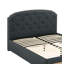 Mobilier de chambre à coucher tête de lit capitonné avec rangement en tissu et toile de lit simple gris anthracite