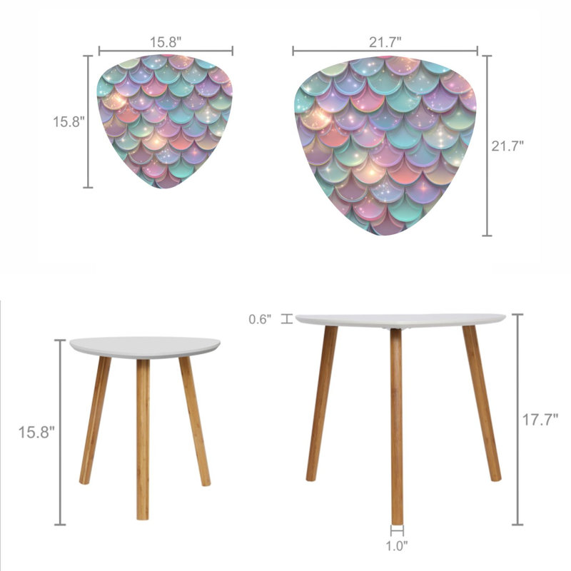 Ensemble de 2 tables basses gigognes Triangle