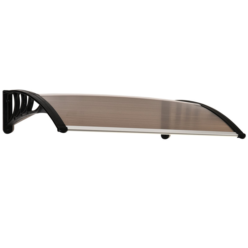 Dakota Fields 120cm W x 75cm D Plastic Cover Retractable Door / Window Awning, Brown