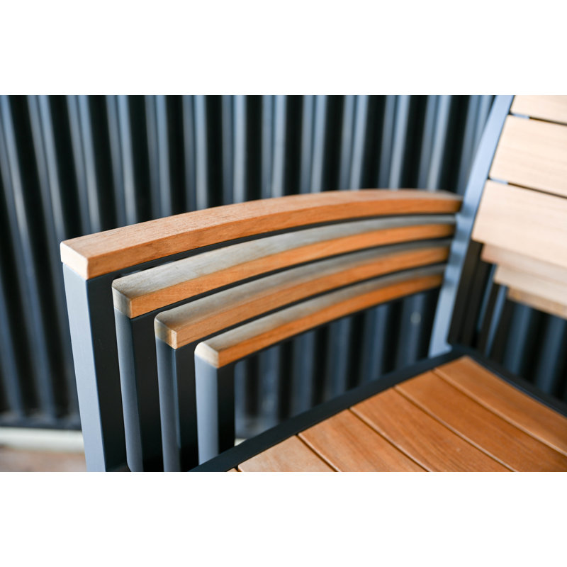 SoHo Teak Aluminum Outdoor Stacking Armchair, Black