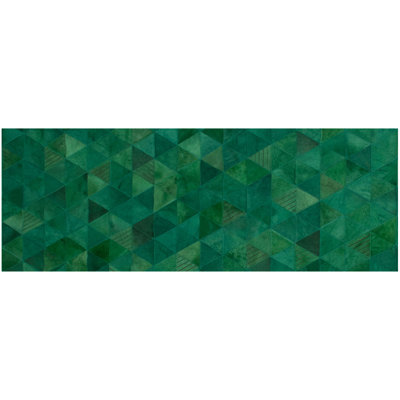 Trilogia Cowhide Geometric Area Rug in Green