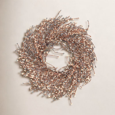 24" Handcrafted Twig, Berry Thanksgiving Wreath