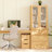 71" H X 70.9" W Bookcase Cabinet With Glass Doors, Modern Bookshelf With Large Drawers(A+2D)